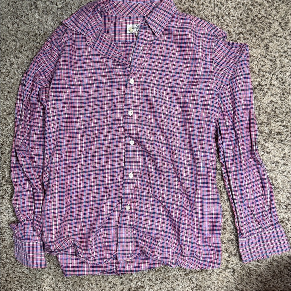 Fairway & Greene Pink and Blue Plaid Button-Down Shirt